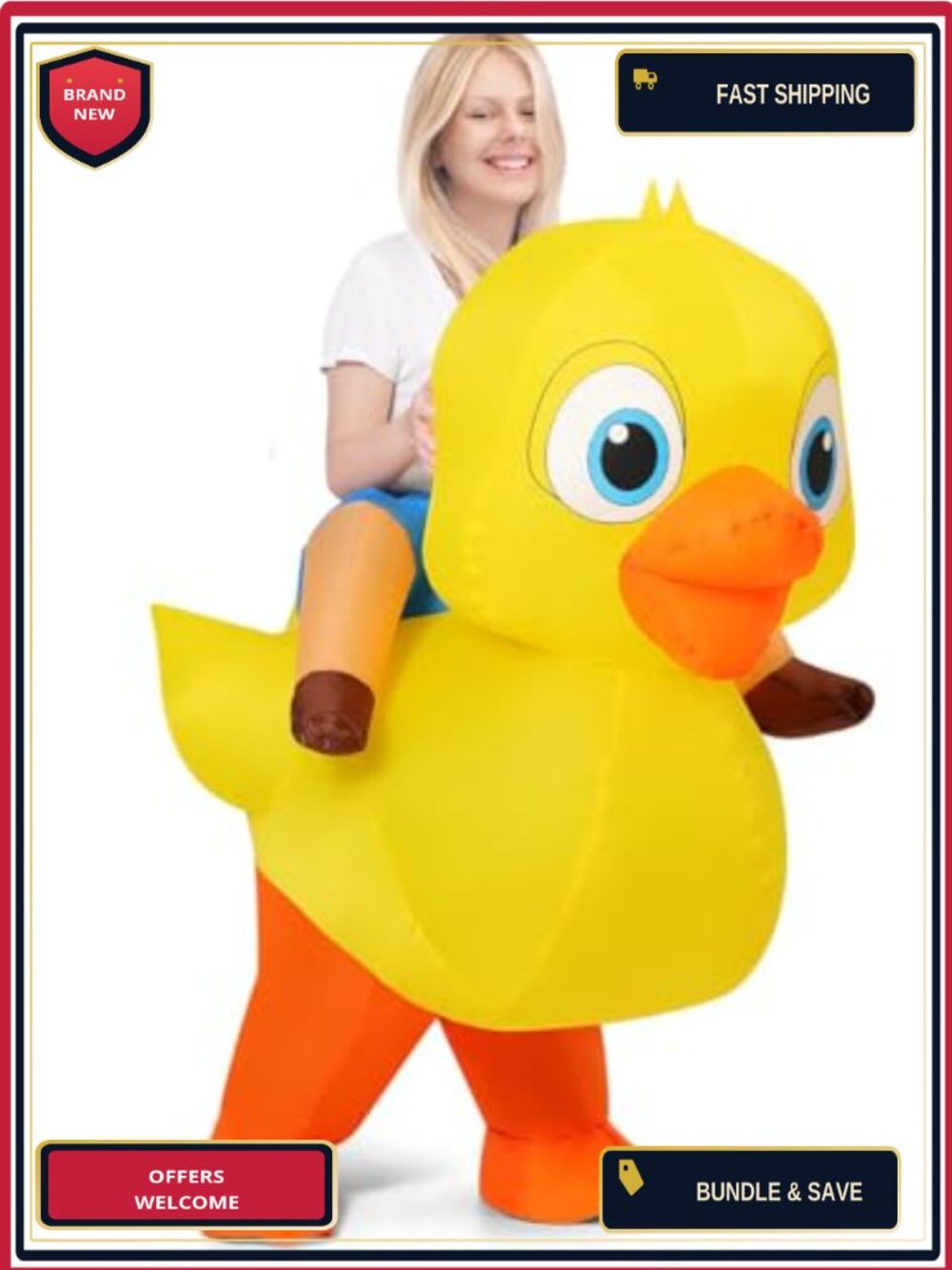 Inflatable Duck Costume Adult Halloween Blow Up Funny Party 63in